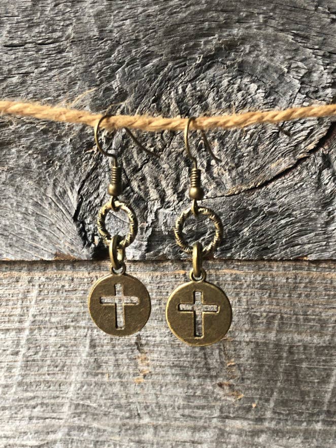 Everyday Cross Earrings for wholesale by Funky Trunk Vintage Designs