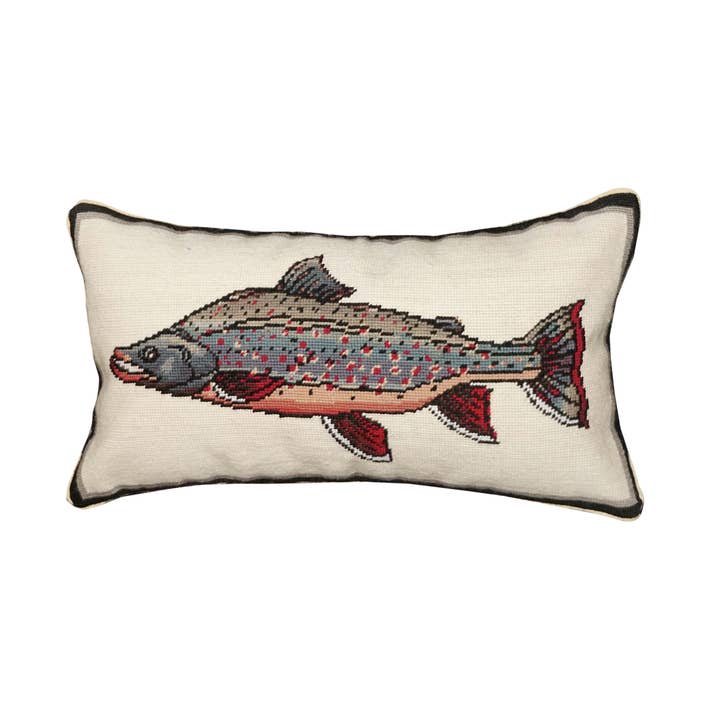 Dolly Varden Needlepoint Pillow 12" X 21" for wholesale by Michaelian Home/India Overseas Traders, Inc.