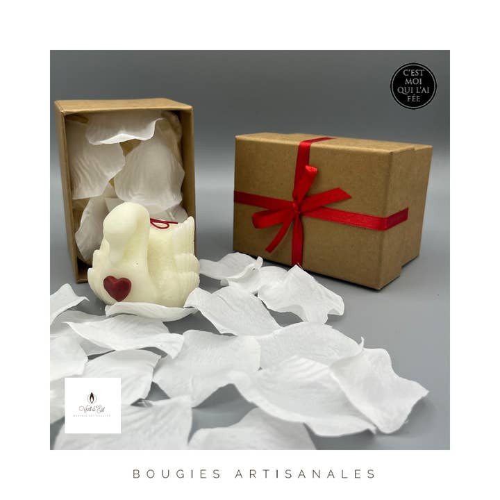Bougies Vent d'Est - Wholesale Novelty Candle - White swan scented candle "rose"