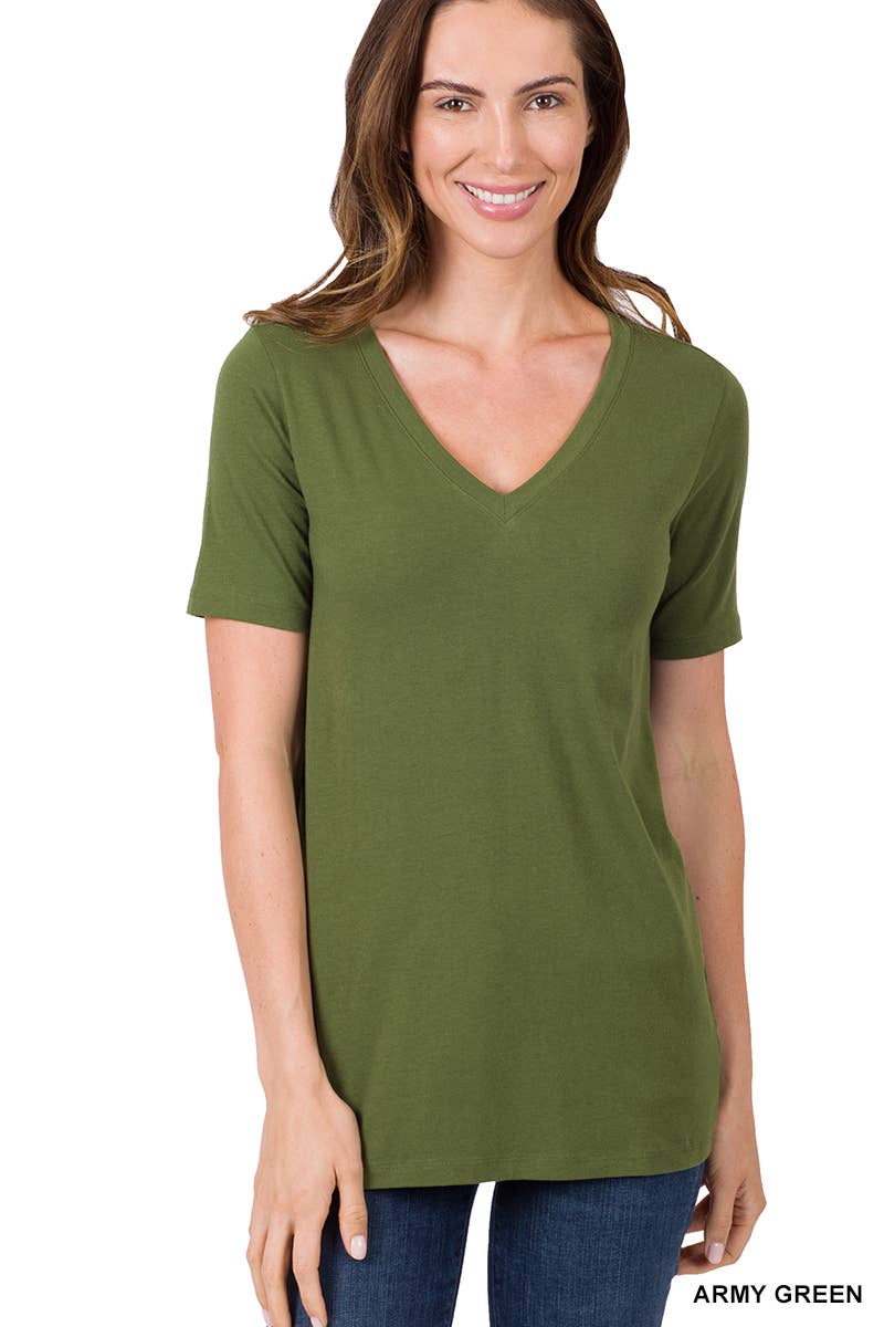 42POPS - Wholesale T-shirt (Zonder tekening) - Dames - Katoenen T-shirt met V-hals en korte mouwen27