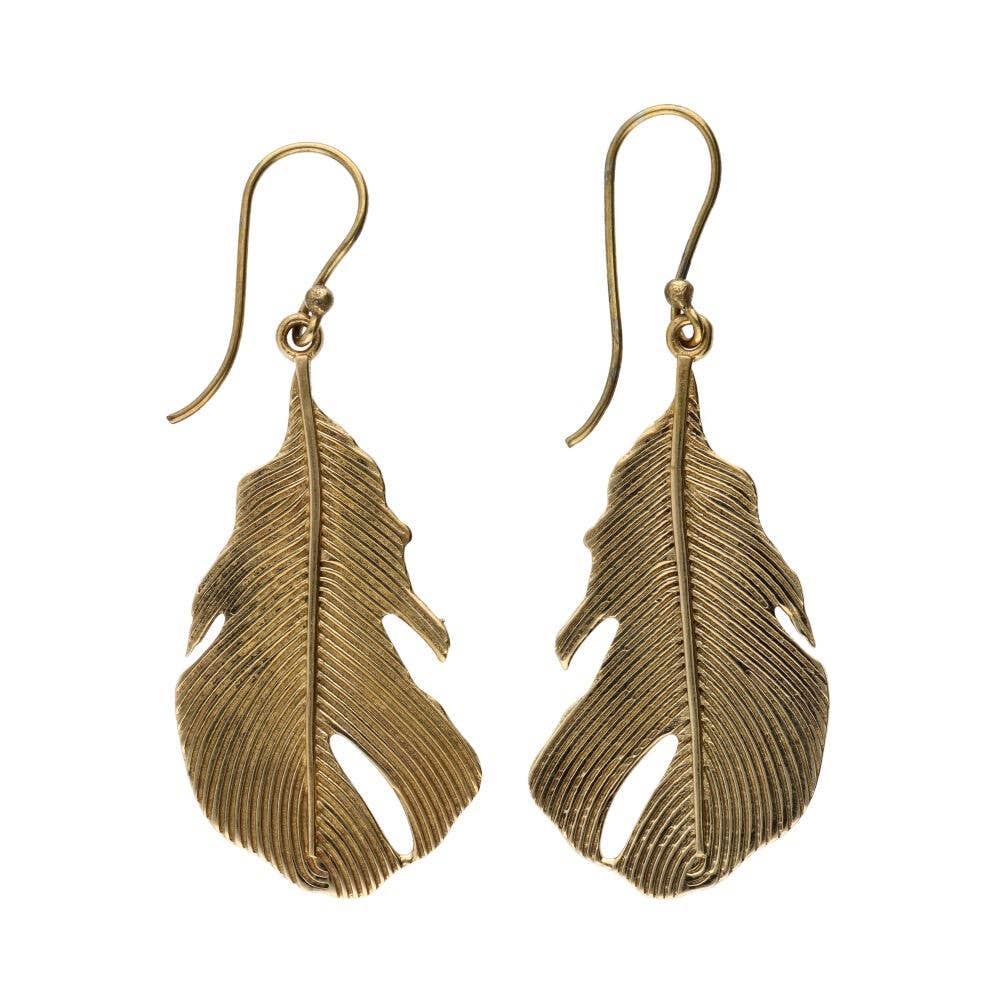 Vives de la Cortada S.L - Wholesale Dangle Earrings - Bronze feather earrings -56-