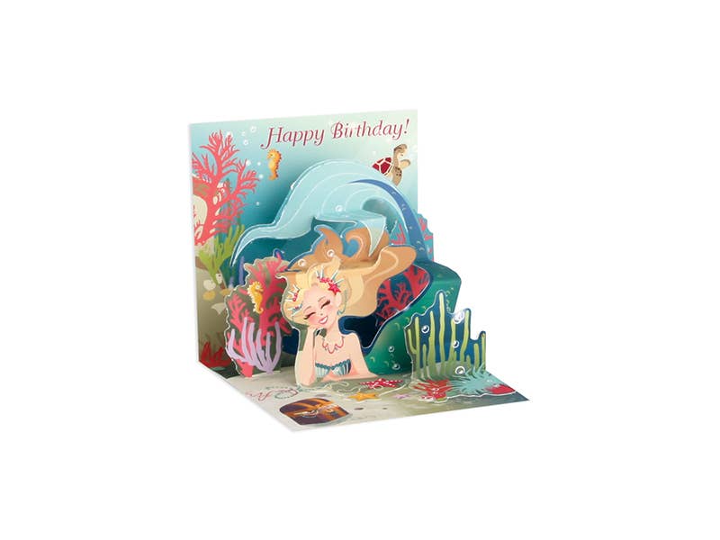 Up With Paper - Wholesale Birthday Card - Mermaid Mini Pop-Up Card