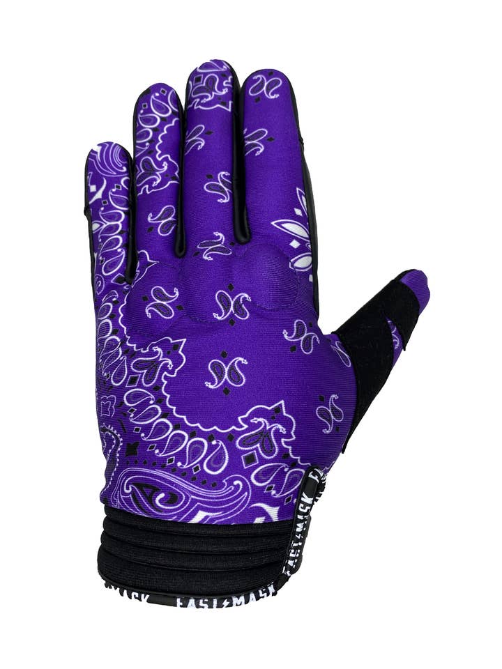 Lila Paisley Motorradhandschuhe für den Großhandel von Live Fast Gear