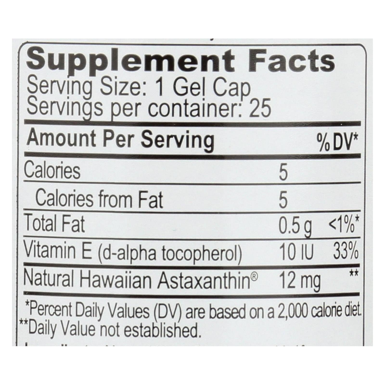Everyday Supply Co - Wholesale Oral Supplement/Vitamin - BioAstin Hawaiian Astaxanthin 12mg - 25 Gel Caps1