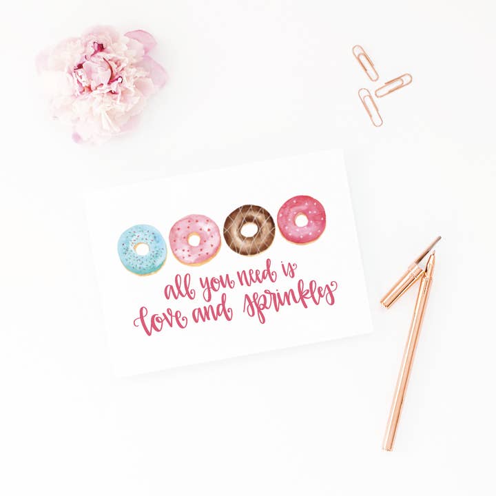 Love and Sprinkles Greeting Card for wholesale by The Redheaded Camel
