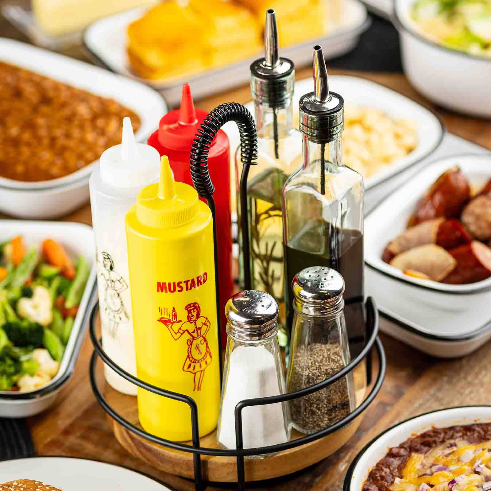 TableCraft Products Company - Wholesale Condiment/Dip Bowl - Round Rotating Tabletop Caddy, 8.5" dia x 10.5" height15