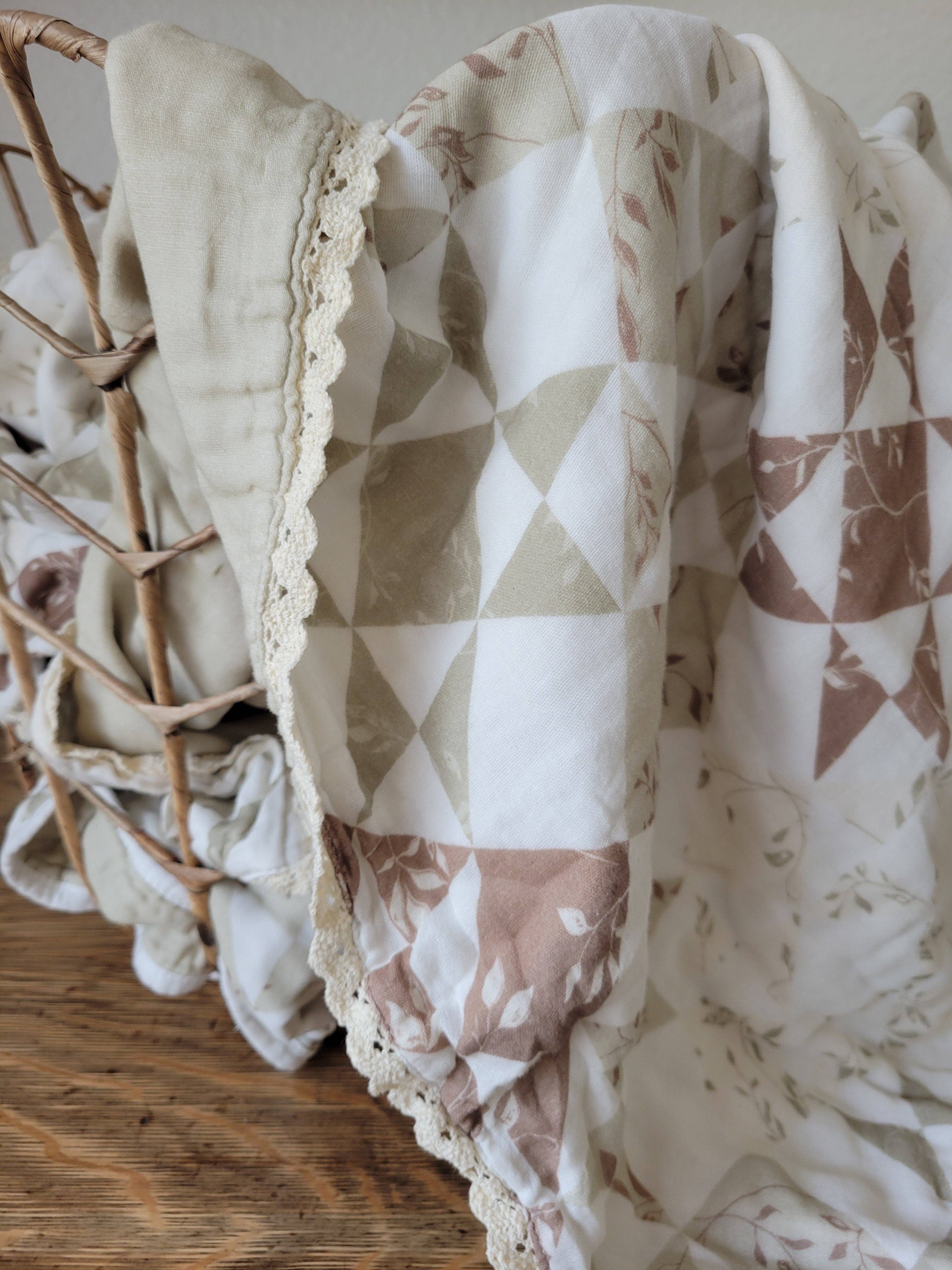 Ellie and Layne - Wholesale Bedding blanket – Kids & Baby - Ivy Quilted 6 Layer Gauze Blanket5