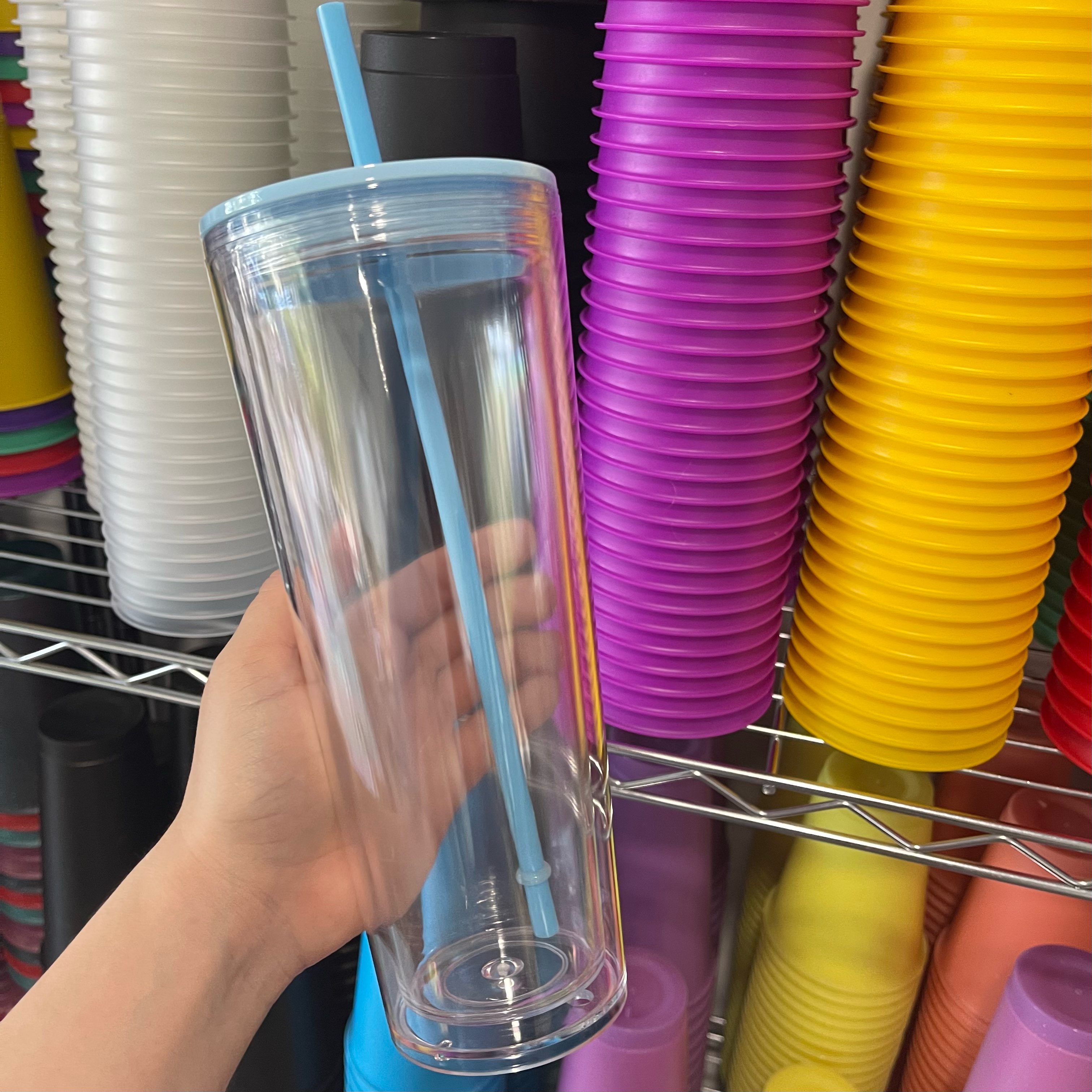 One Stop Cups - Wholesale Insulated Mug/Tumbler - 24oz Pre- Drilled Double Wall Acrylic Tumbler4