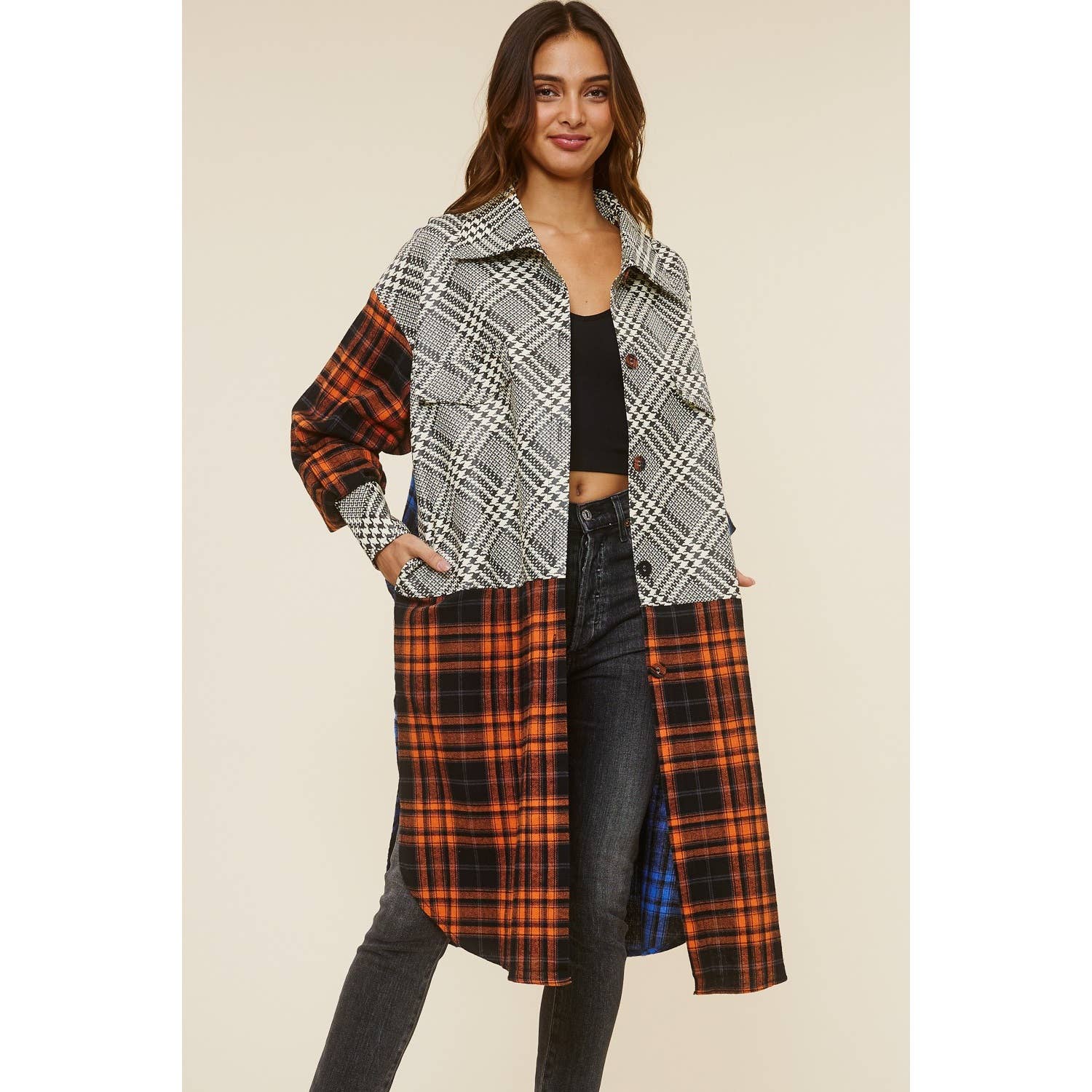 MULTI Giacca a quadri in tessuto misto in vendita all'ingrosso su Faire2