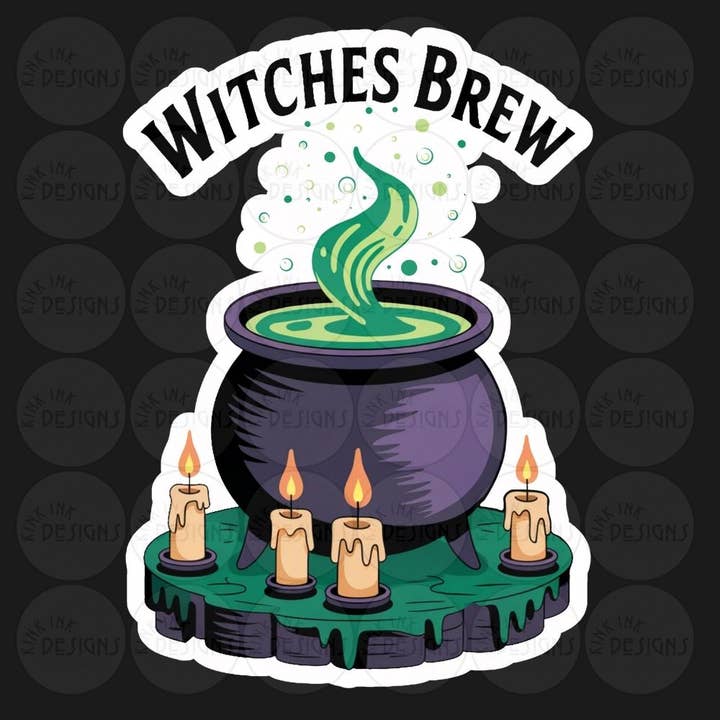 Witches brew Sticker/Magnet for wholesale by kink Ink Designs