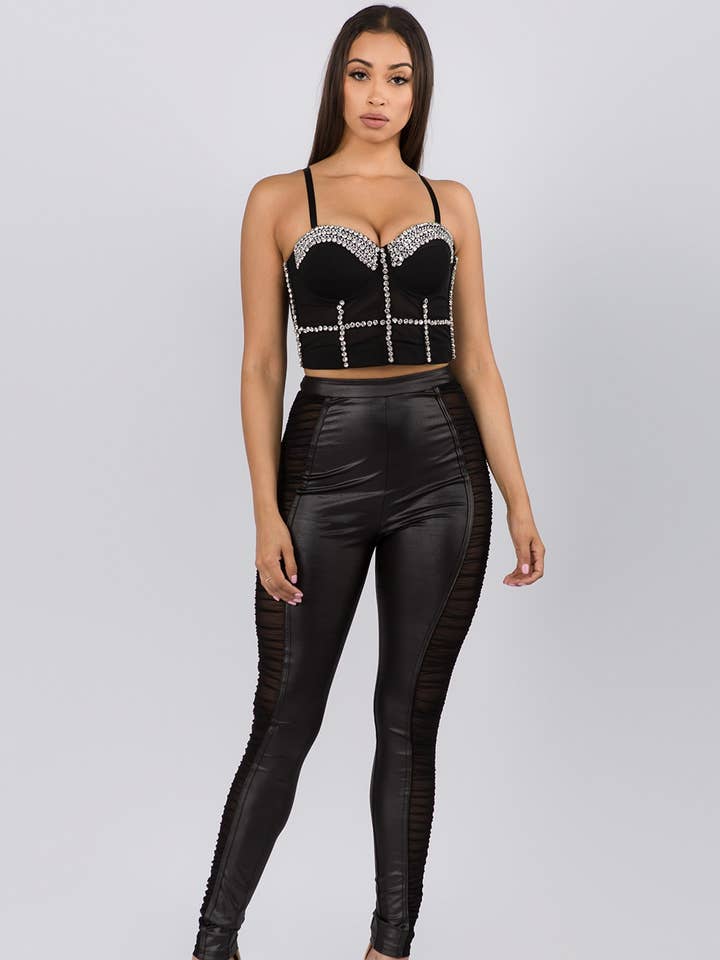 KAY0003-RHINESTONE DIAMOND SEXY CORSET BRA for wholesale by Vibrato Clothing