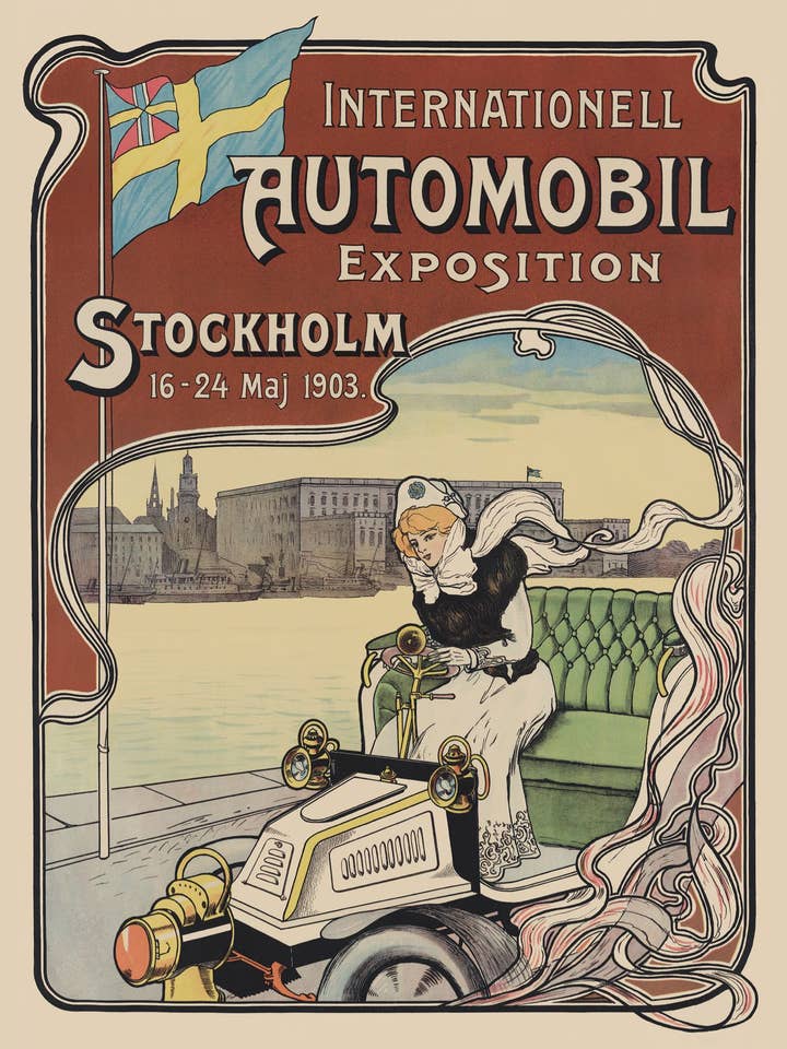 Automobile Exposition, A4 size poster for wholesale by Come to Finland