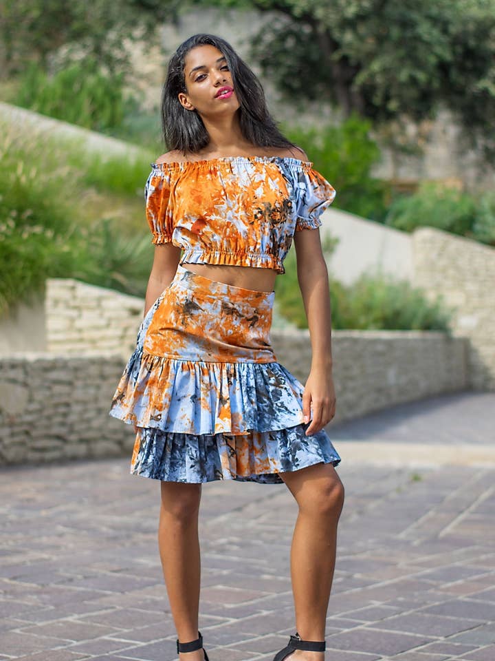 Rock aus Baumwolle mit Krawatte und Dye für den Großhandel von Kalyca