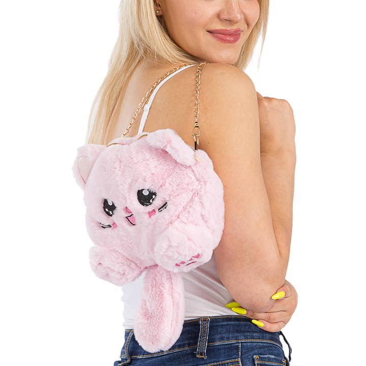 Cap Zone - Wholesale Crossbody Bag - Women's - Kitty Cat Plush Y2K Crossbody Bag