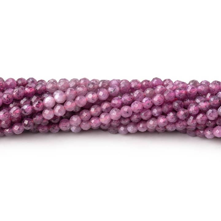 2.9mm Shaded Star Ruby Micro Faceted Round Beads 12.5 inch 114 pieces A for wholesale by Beads of Cambay