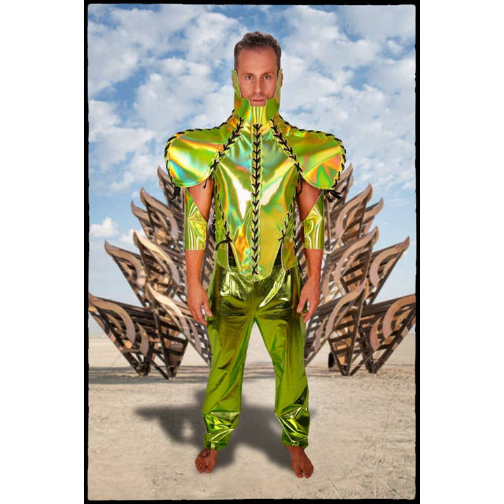 7895 - Set de cordones estilo armadura de poliuretano, color verde para venta al por mayor de Western Fashion