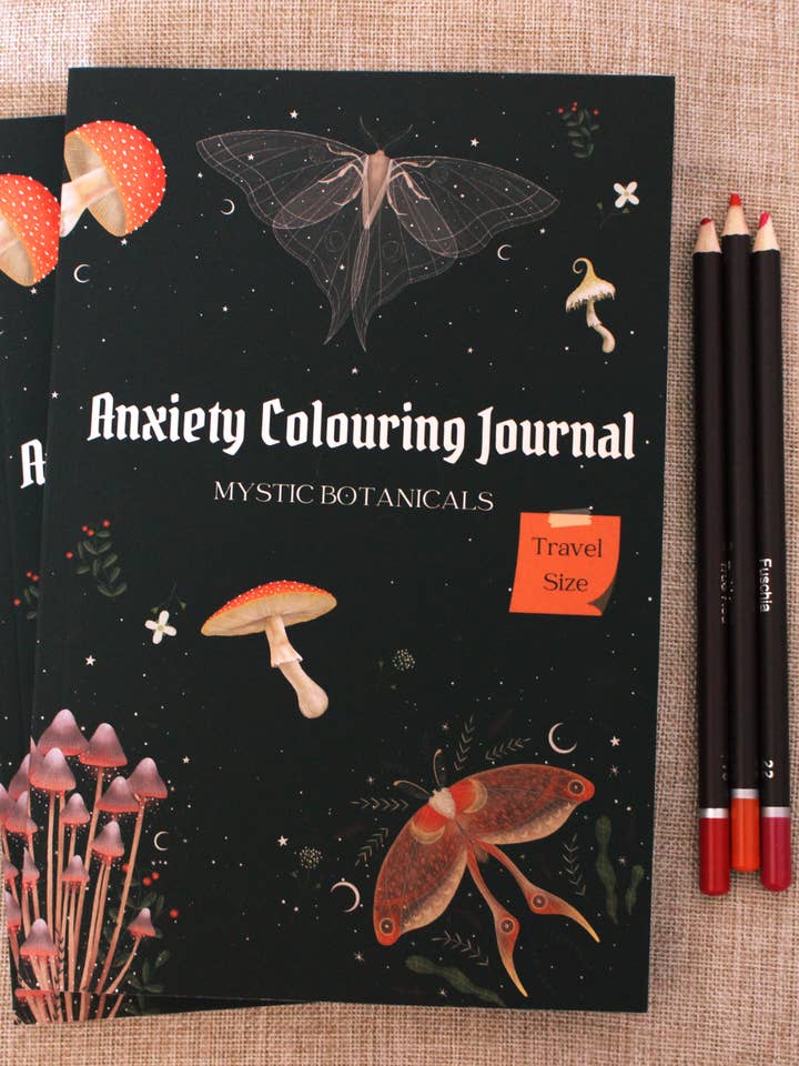 Travel Size Anxiety Journal: Mystic Botanicals for wholesale by Mindful Colorings