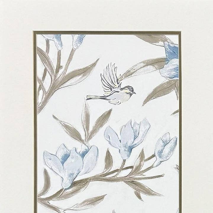 Set Of Two Blue Flower Beauty Brown Framed Wall Art for wholesale by HomeRoots