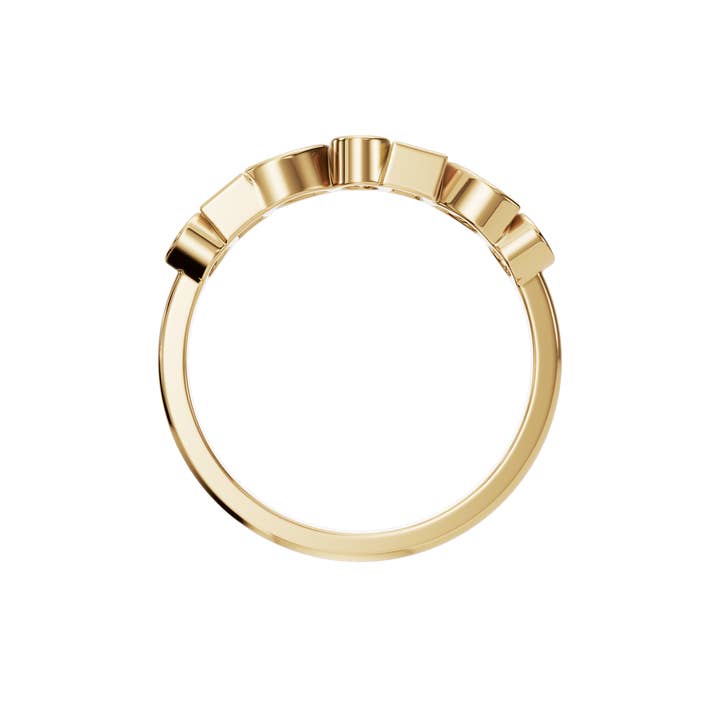 PureYou Jewelry - Wholesale Wedding band/ring - 14k Gold Diamond Half Eternity Band, Stacking Diamond Ring3