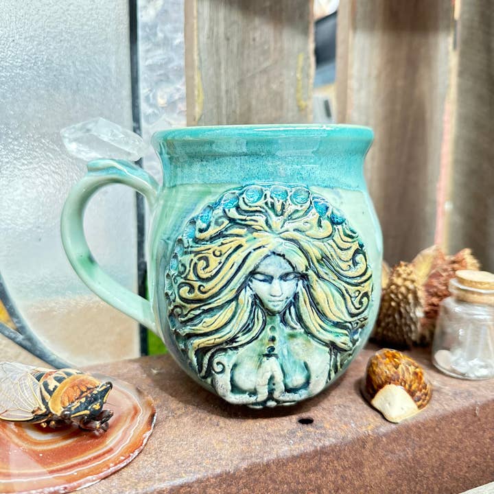 Carys Martin Ceramics - Wholesale Coffee Mug - Ocean Goddess Quartz Crystal Mug