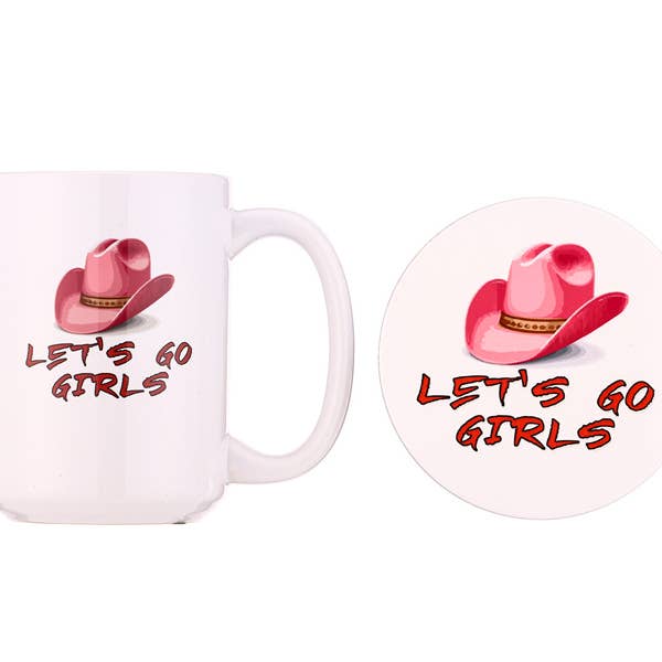 Nima Accessories Inc - Vente Tasse à café - Ensemble cadeau tasse à café et dessous de verre "Let's Go Girls"1