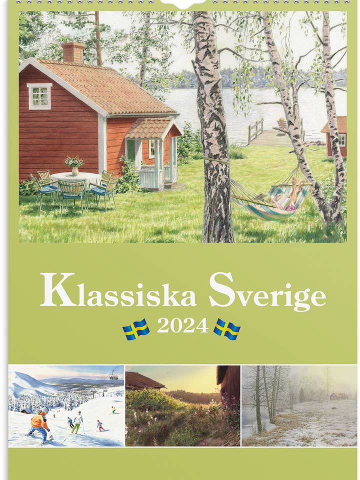 Wall calendar 2024 Classic Sweden for wholesale by Burde Publishing AB