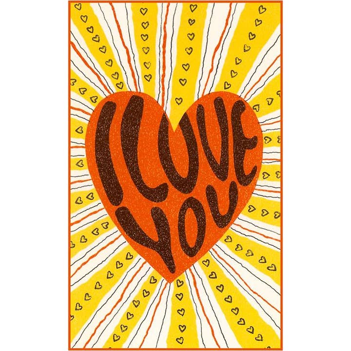 Gratulationskort SZ-69 Psykedelisk Älskar Dig Hjärta för wholesale av Found Image Press