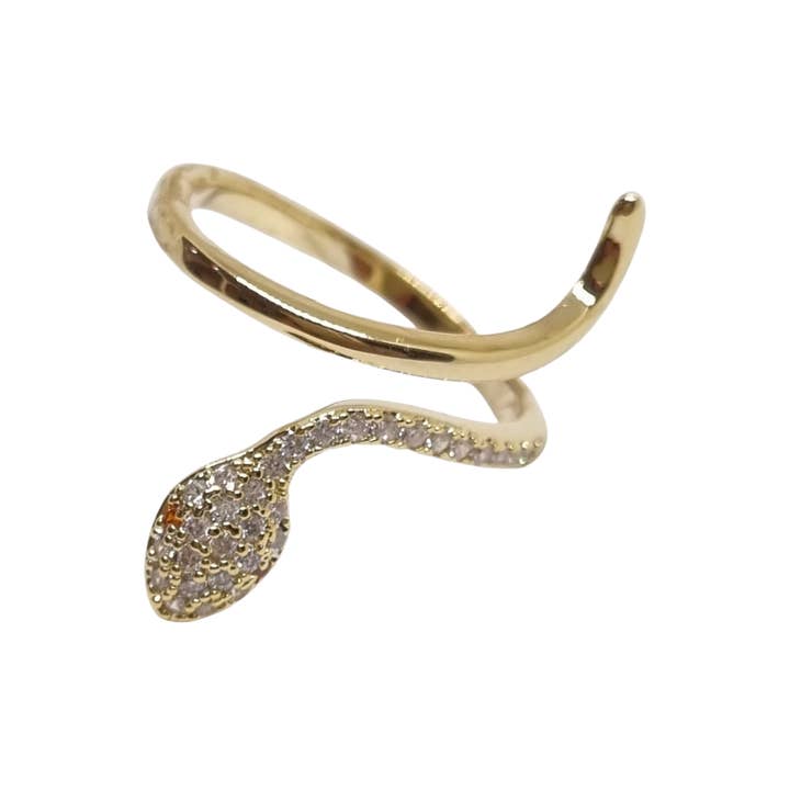 Women's Fashion Ring - Gold Snake with Zircons - Fashion for wholesale by Butterfly