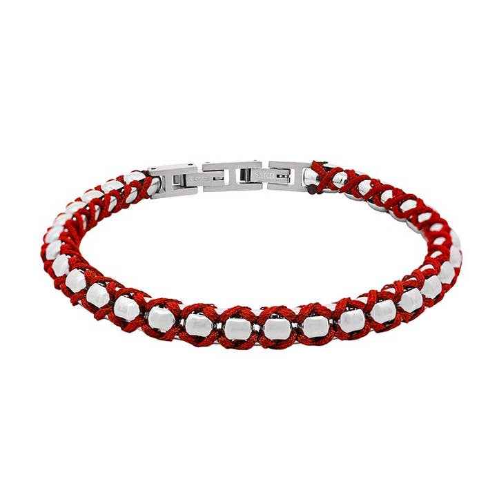 BRACCIALE UOMO A CATENA INTRECCIATA CON CORDA - RD2277104D per la vendita all'ingrosso da parte di AMORINO SRL