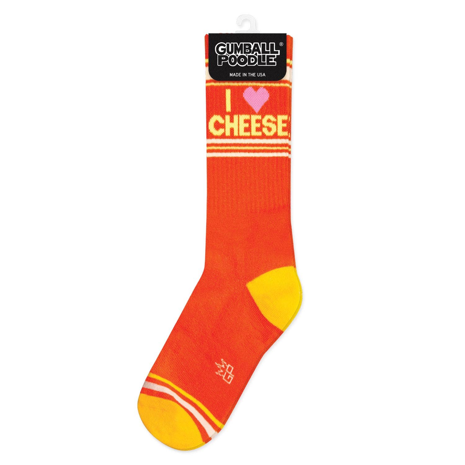 Gumball Poodle – wholesale Socks – Unisex – I ❤️ Cheese Gym Crew Socks - Foodie Gift2