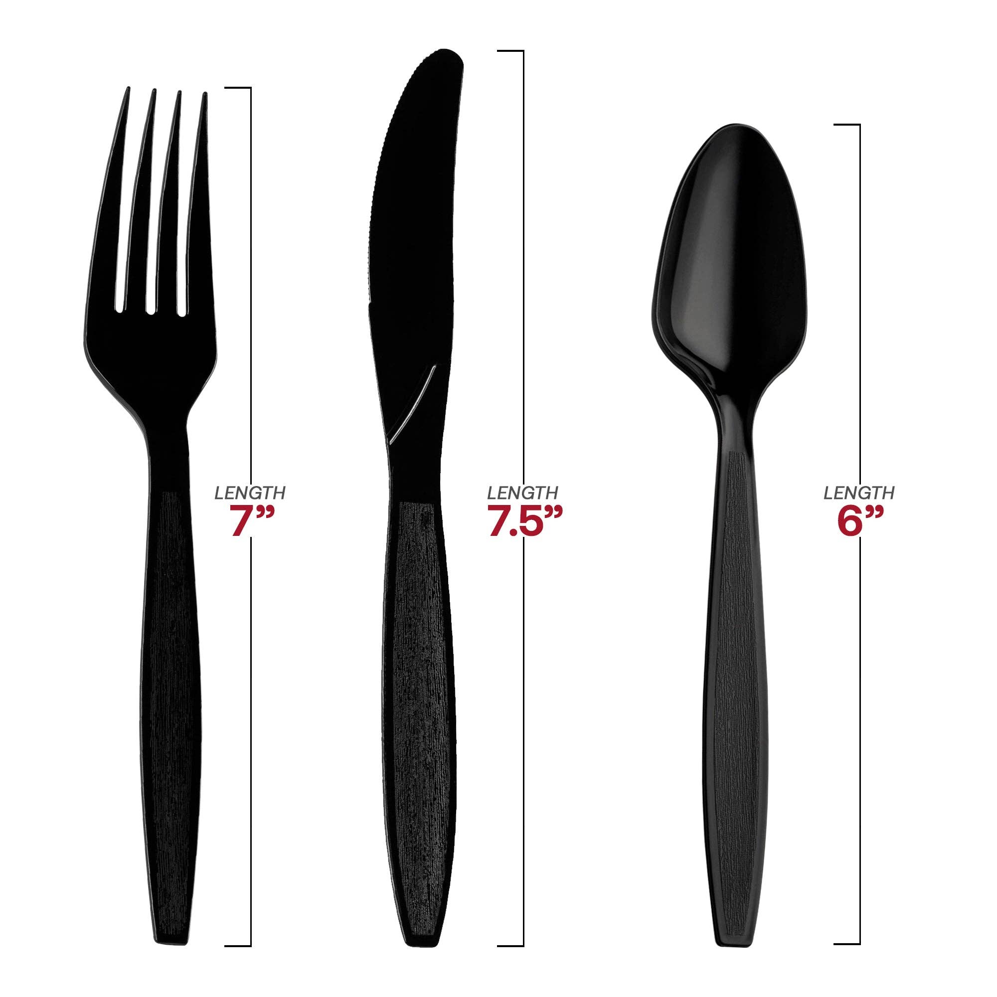 Smarty had a Party - Wholesale Assorted Cutlery Set - Black Disposable Plastic Cutlery Set - 1000 Guests1