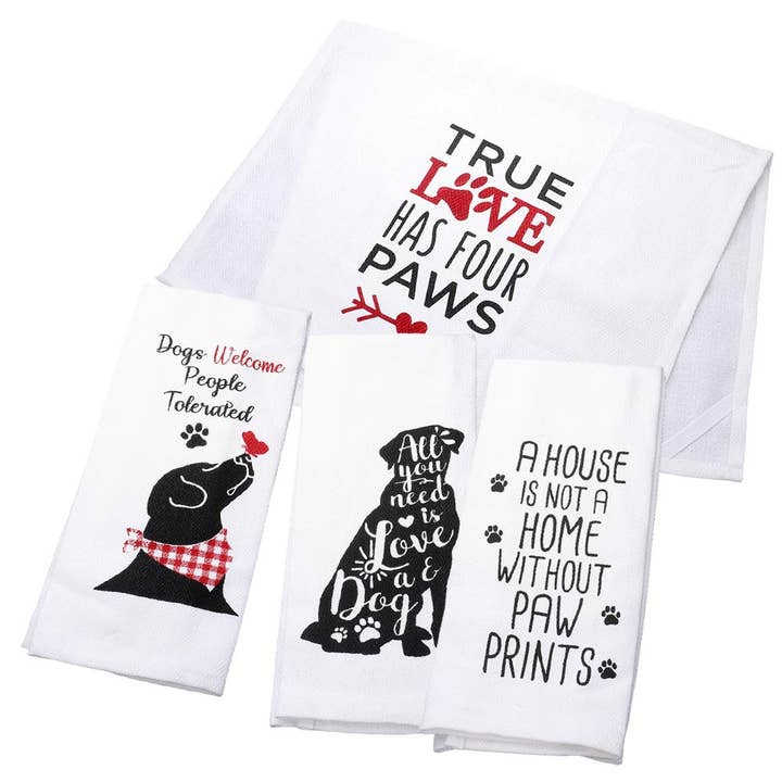 Wona Trading, Inc. - Wholesale Paper Towels - All you need is Love and a Dog Printed Kitchen Towel