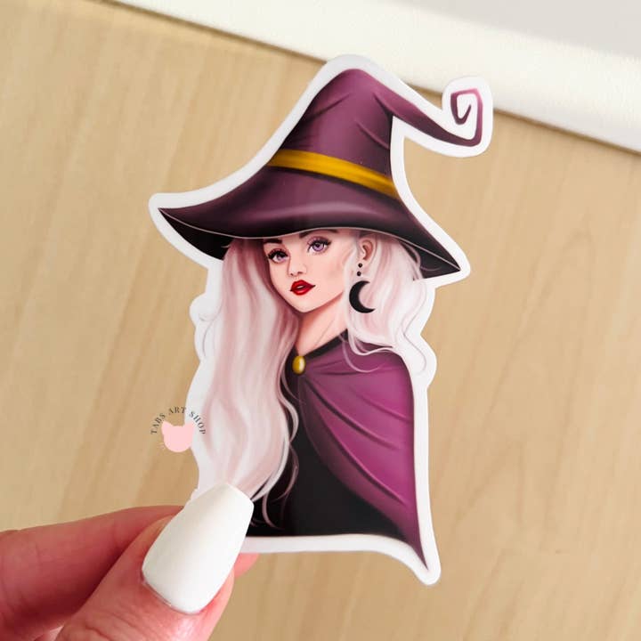 Violet Witch Sticker for wholesale by Tabs Art Shop