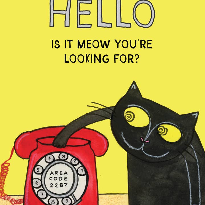 Over the Mewn - Wholesale Valentine's Day Card - 'Hello, Is It Meow You're Looking For?' Valentine's Card1