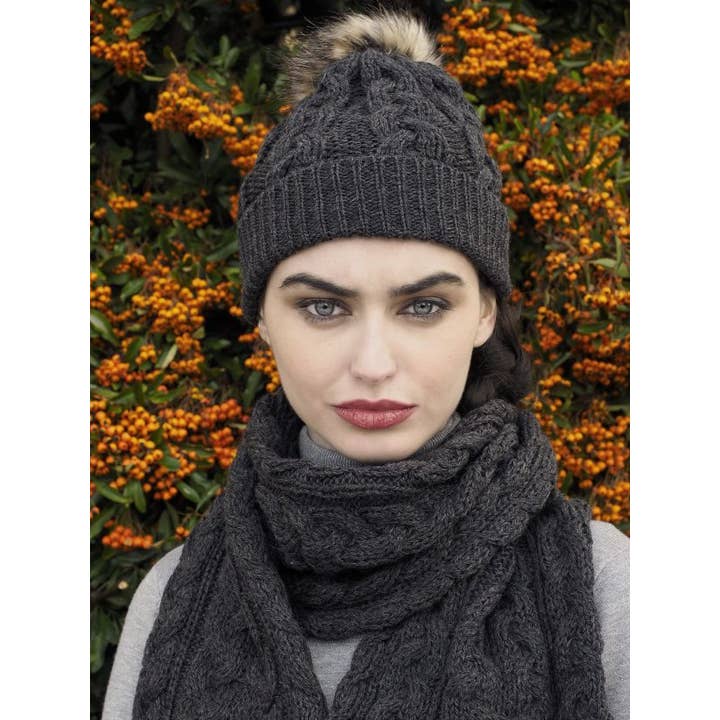 Aran Crafts - Vendita all'ingrosso Sciarpa - Donna - Sciarpa a trecce Chunky X4855