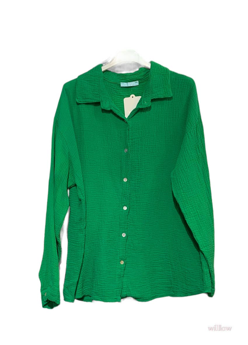 Moonsun - Wholesale Button Down Shirt - Women's - Cotton gauze shirt #303631