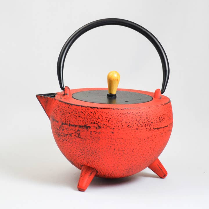 Bule de chá Pop 1.0l em ferro fundido vermelho preto por atacado de Ja-Unendlich