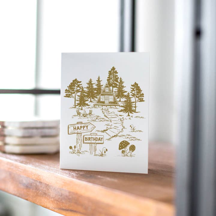 Antiquaria - Wholesale Birthday Card - A-Frame Cabin Birthday A2 Greeting Card