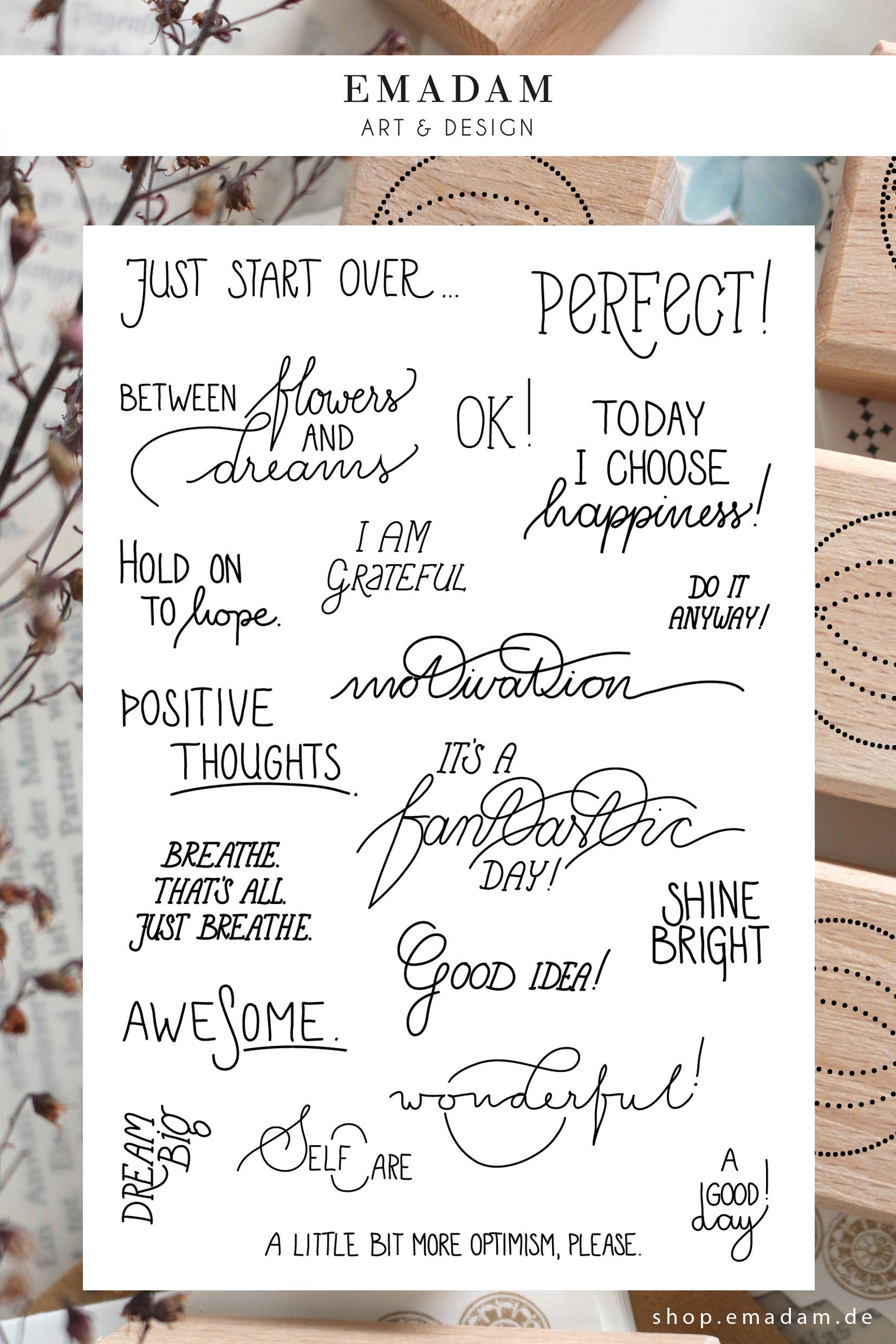Emadam - Art & Design - Wholesale Rubber/Decorative Stamp - Clear Stamps Set - Motivational Sayings Vol.10