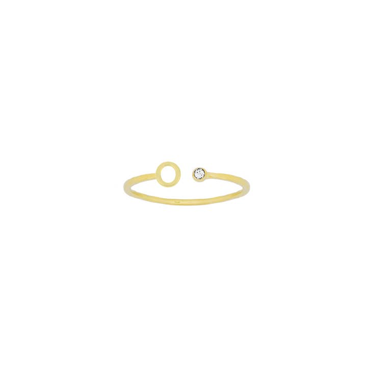 Katie Dean - Wholesale Band/Stacked Ring - 18K Gold Plated, Size 6 Initial Ring6