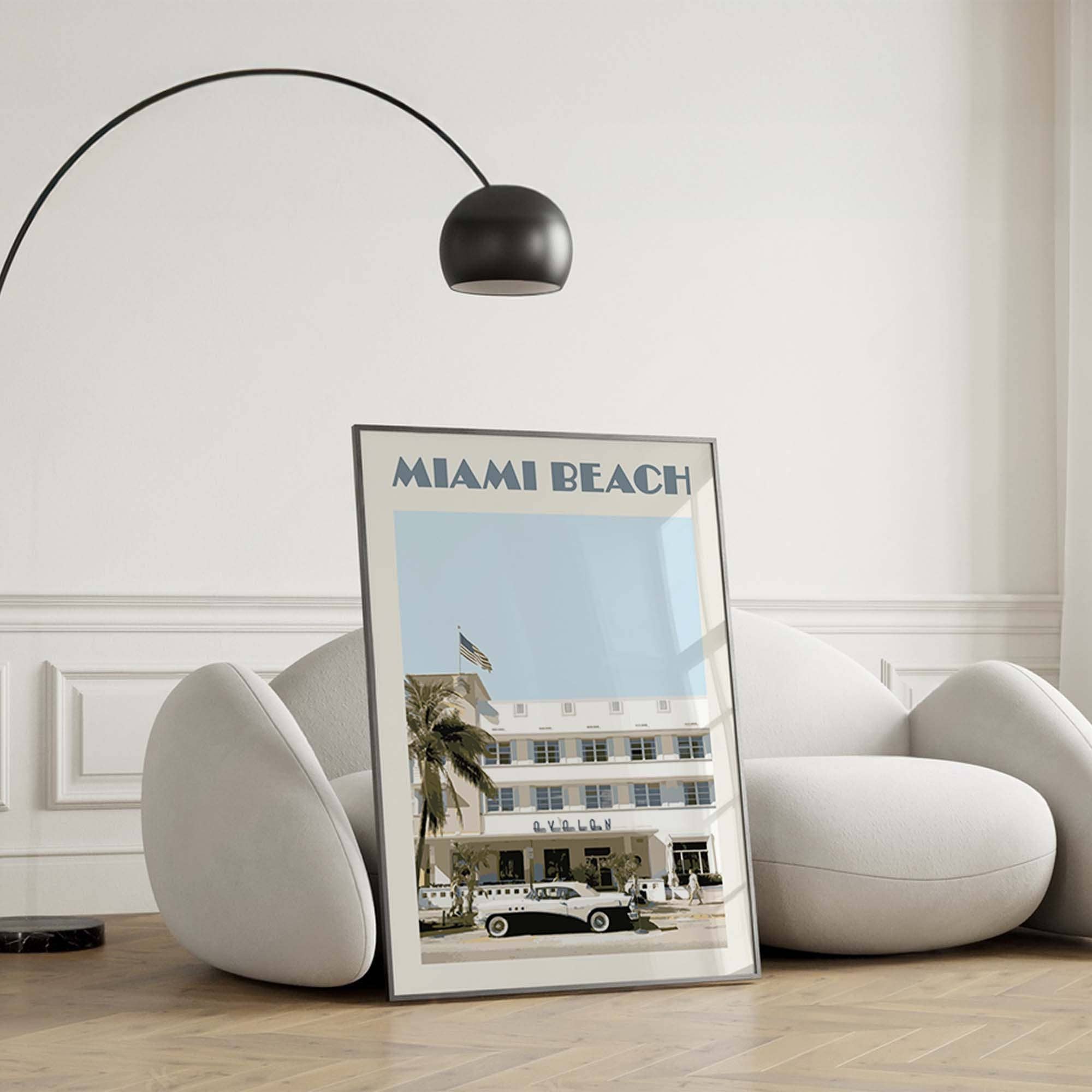 Newpencilbox Art - Wholesale Art Print - Miami Beach Art Print Retro Miami Poster Pastel Colors1