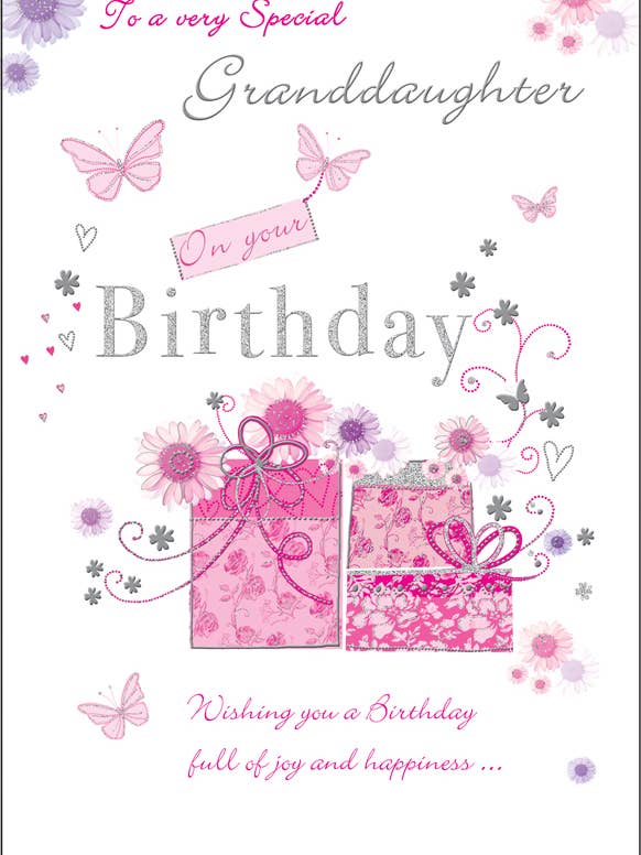 Carte d'anniversaire, Petite-fille, Colis de petite-fille/Papillon pour la vente par Piccadilly Greetings
