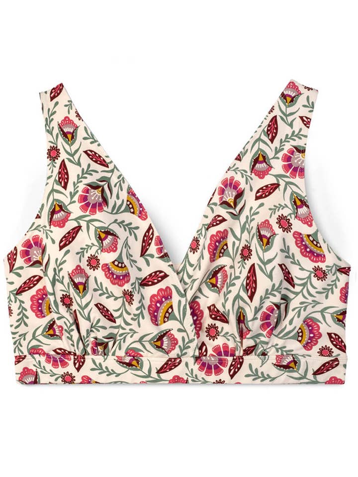 Cross-Front Pull-Over Nursing & Maternity Bralette - Folk Floral for wholesale by Of an Origin