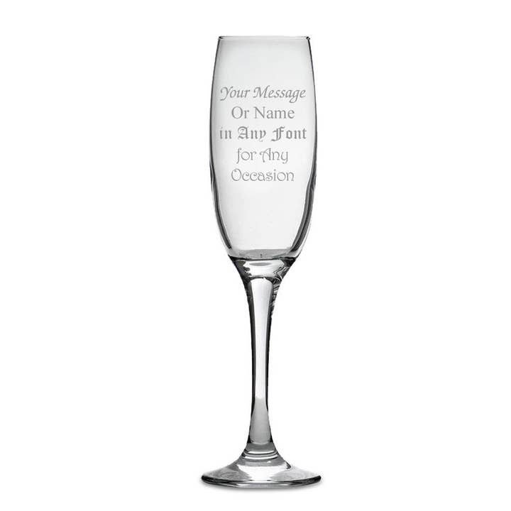 Personalised Engraved Argon Champagne Flute Wedding Wine Bi for wholesale by CNC Group Ltd