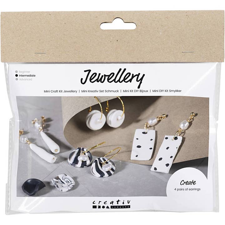 CC Mini Hobby Set Jewelry Clay Earrings Black White for wholesale by Hobbygroep