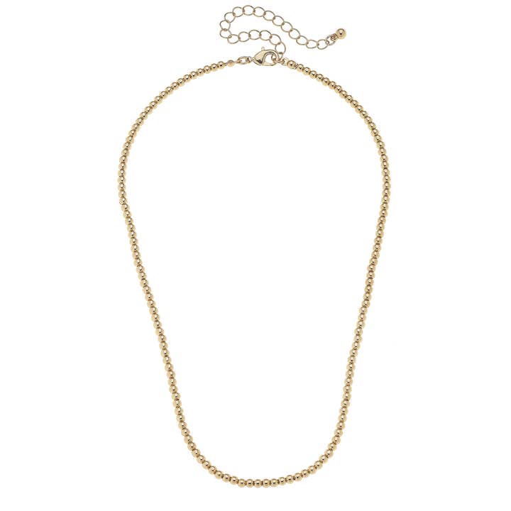Mini Walker Ball Bead Charm Necklace Base in Shiny Gold for wholesale by Canvas Style