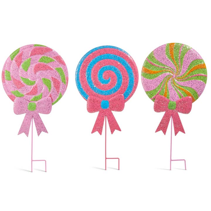 Santa's Sweet Shoppe Collection - 24.5" Lollipop Yard Stake and other Purchase Wholesale stake. Free Returns & Net 60 Terms on Faire trending on Faire.