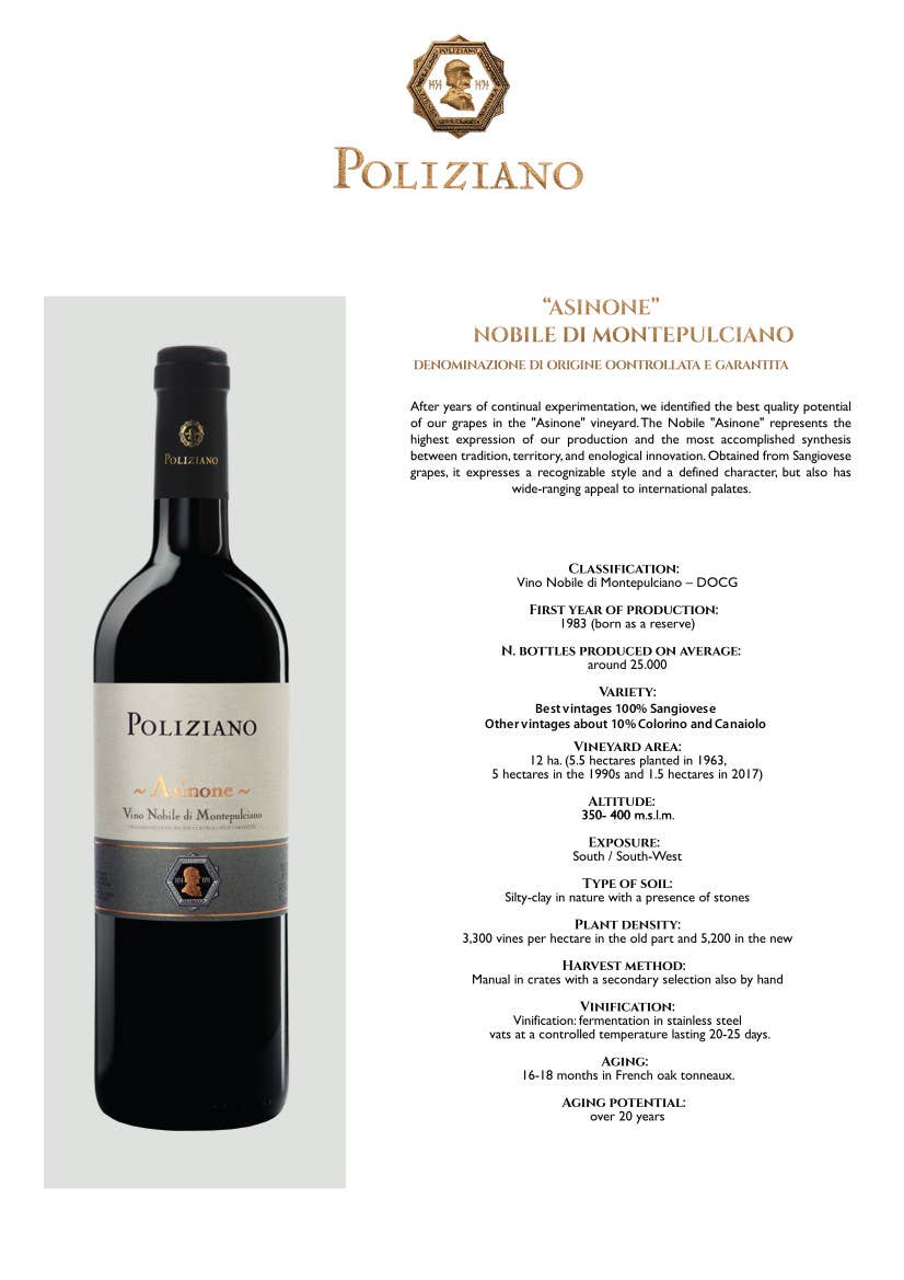 Metina SAS - Wholesale Red Wine - Asinone Vino Nobile Di Montepulciano Poliziano Magnum 1.5 L 2