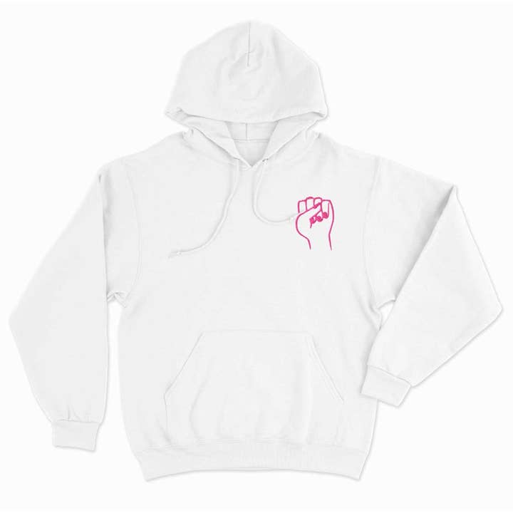 Feminist Fist Embroidered Hoodie for wholesale by The Spark Company