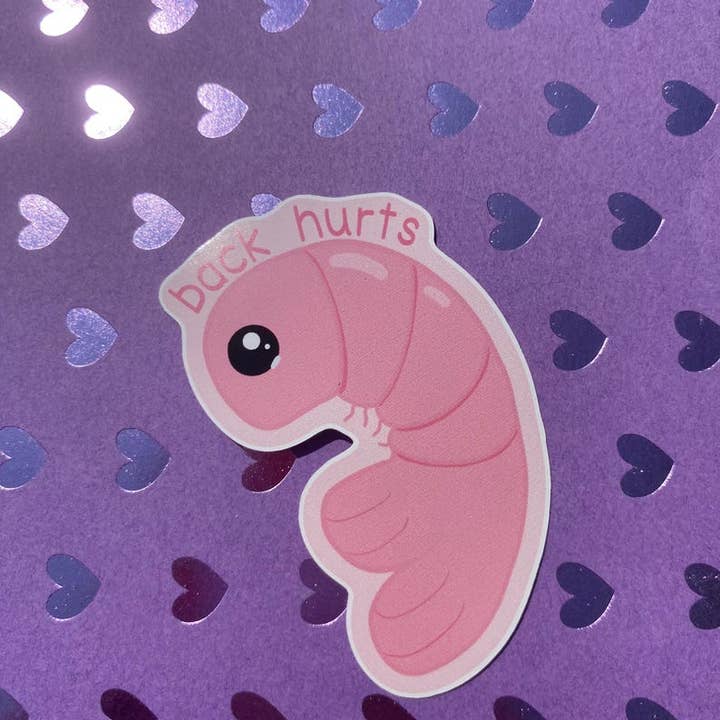 AstroManatee Shop - Wholesale Sticker - Shrimp Back Hurts 2.5” Waterproof Sticker6